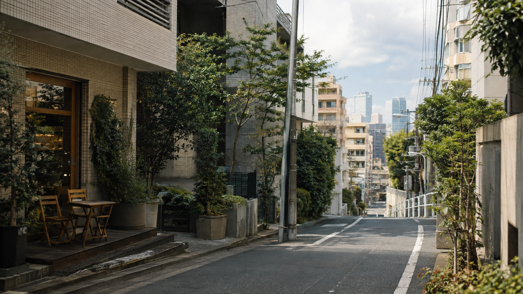都心の住宅街を歩きながら港区の暮らしを比較する街並み